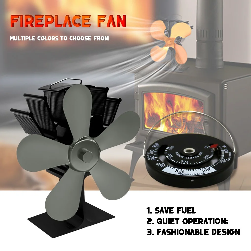 Randolph Fireplace Fan For Wood Stove,5 Blades, Environmentally Friendly And Efficient