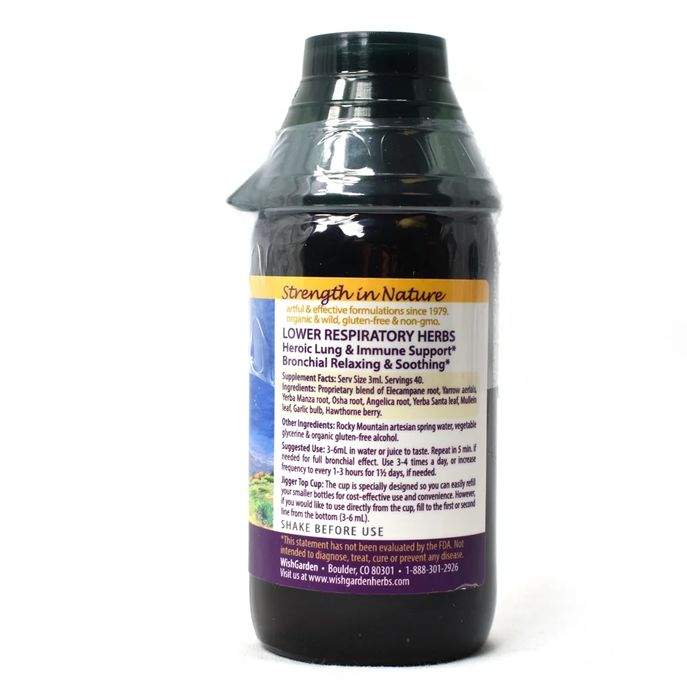 WishGarden Herbal Remedies WishGarden Herbs — Deep Lung Herbal Formula — Gluten Free — 4 oz Jigger Top