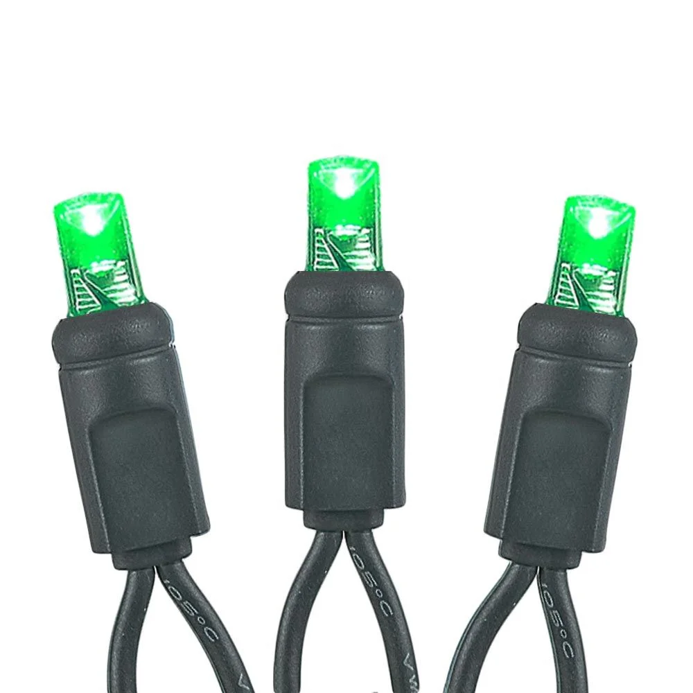 Novelty Lights 100 Light LED Christmas Mini Light Set, Patio Light, Warm White, Black Wire, 34 Green