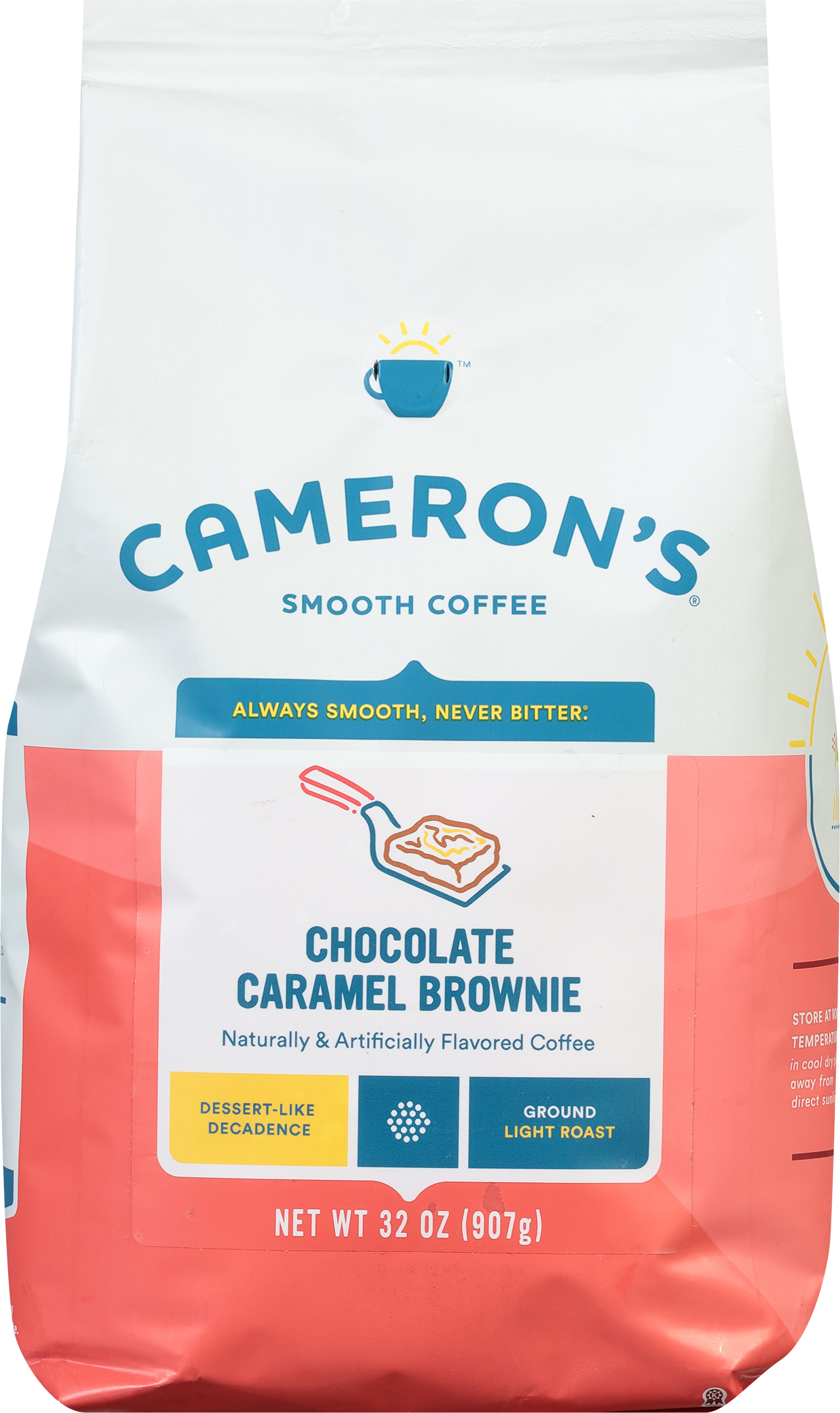 Cameron's Coffee Roasted Ground Coffee Bag, Flavored, Chocolate Caramel Brownie, 32 Ounce (Pack of 1)