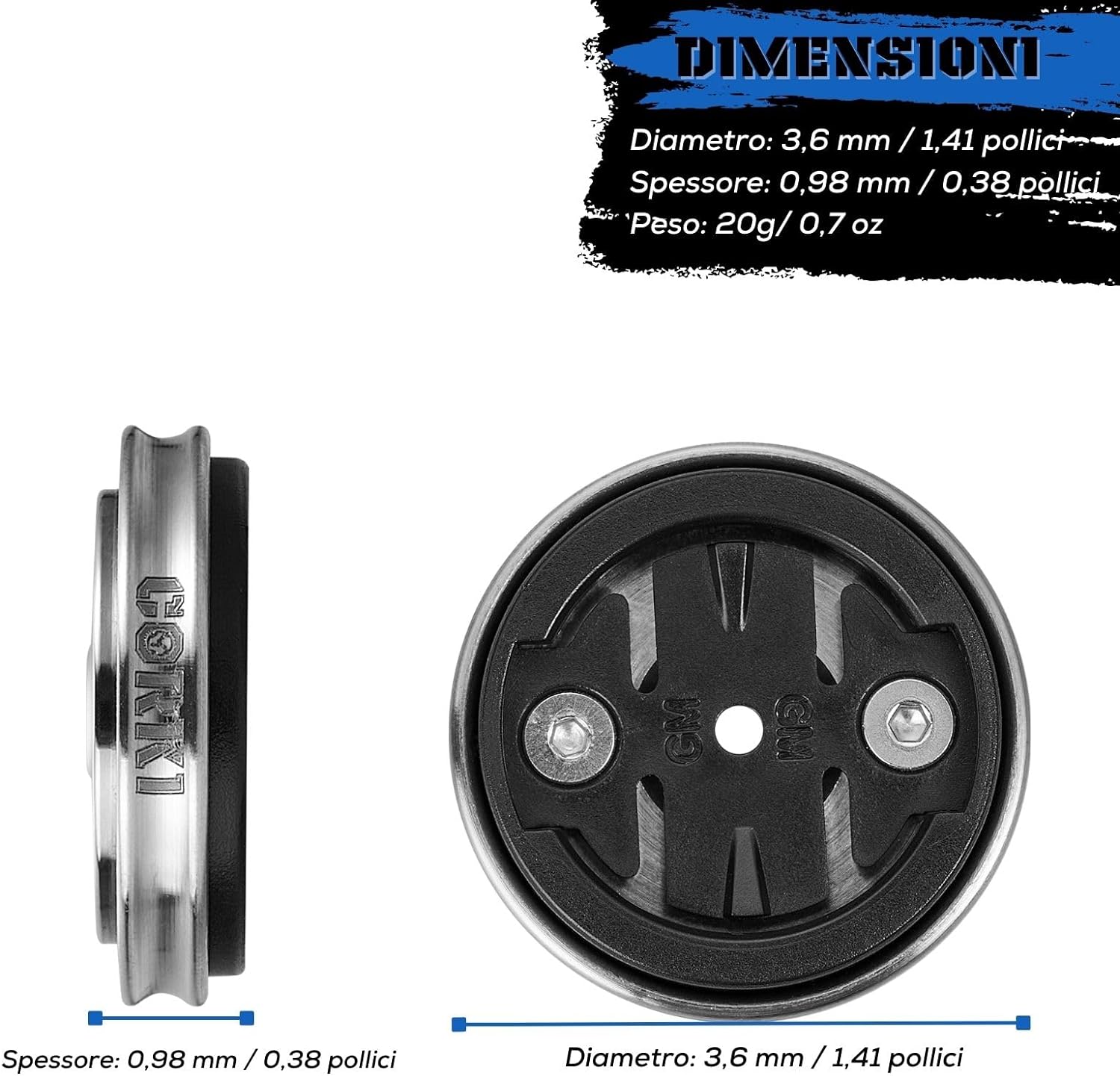 corki Cycles Titanium Stem Top Cap Bike Mount for Wahoo Garmin (Titanium Stem Top Cap)