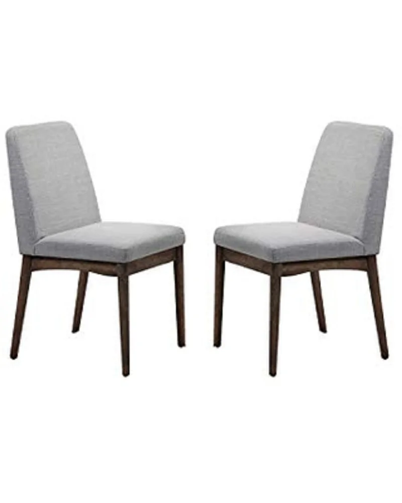 CoSoTower Mid-Century Style Dining Chairs 2Pcs Set Solid Wood Fabric Upholstered Cushion Chair