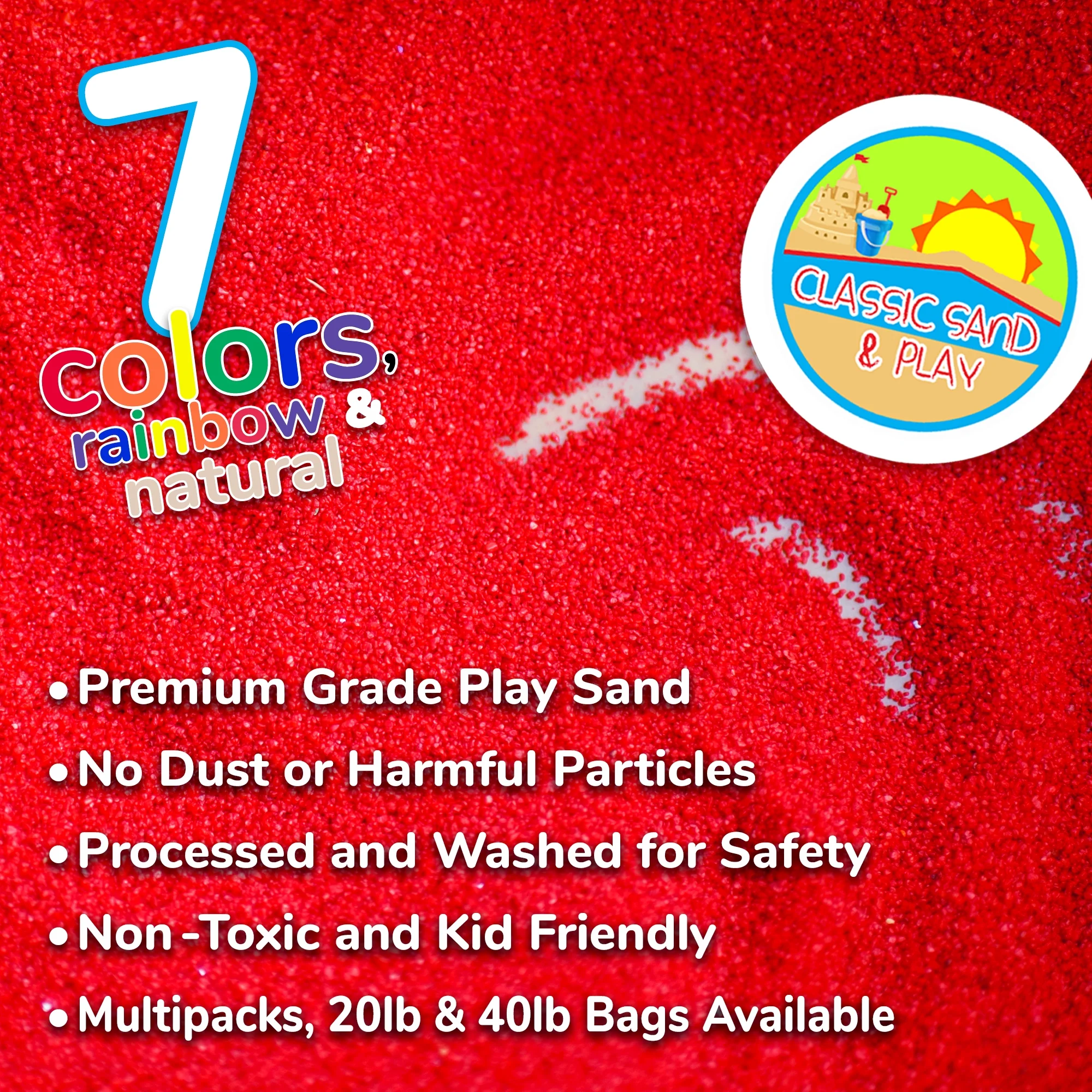 Classic Sand & Play Red Colored Play Sand, 5 lb. Bag, Natural and Non-Toxic