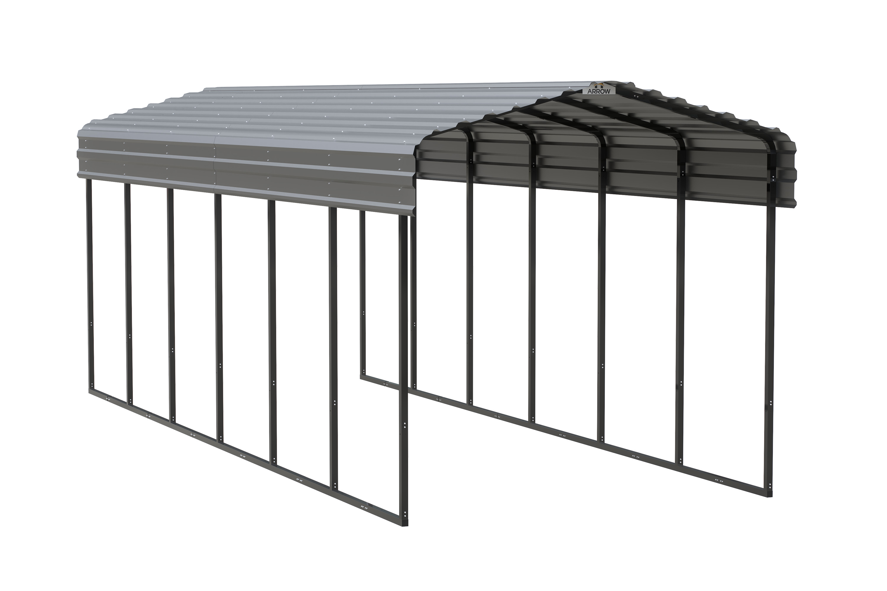 Arrow Carport, 10 ft. x 29 ft. x 9 ft. Charcoal