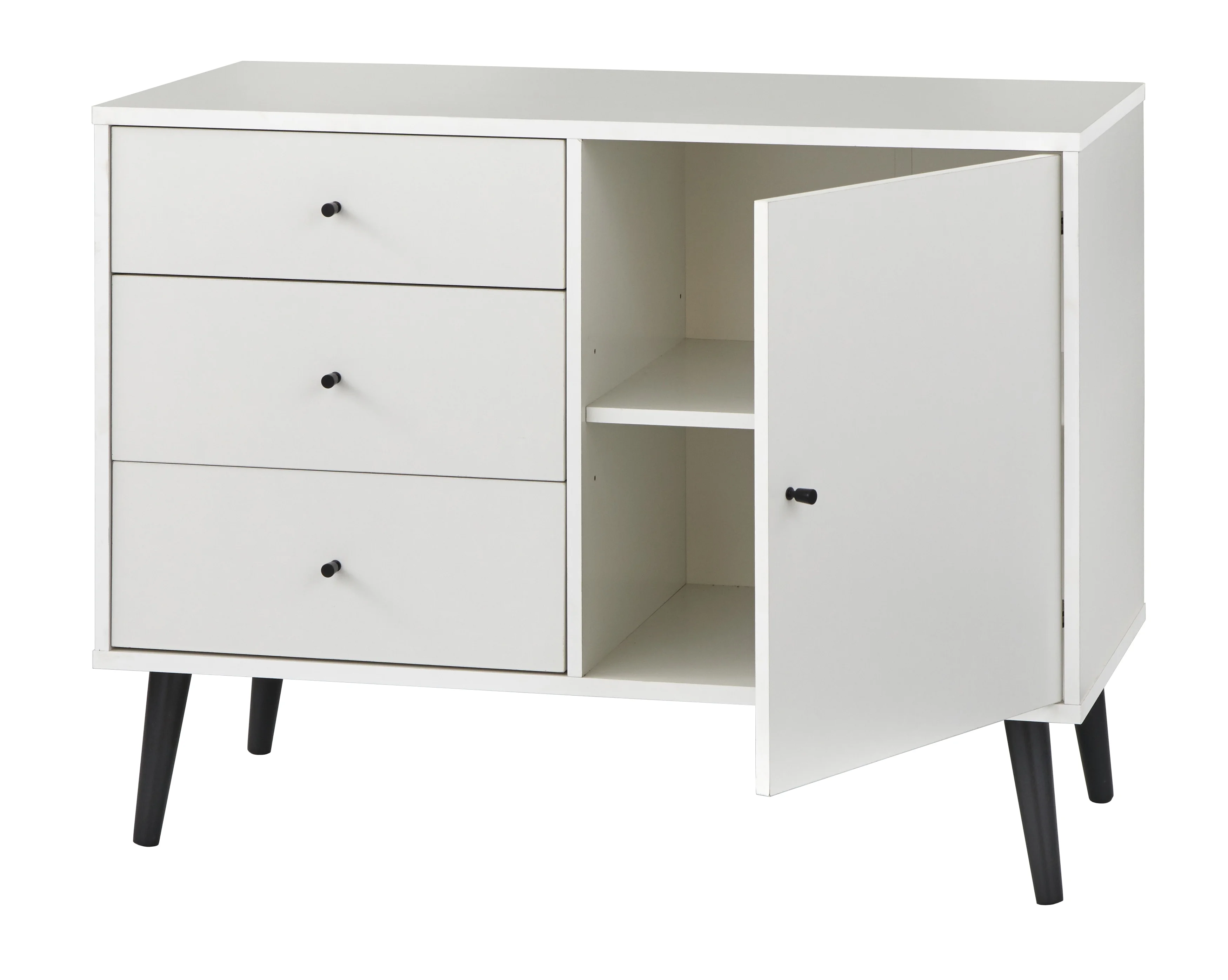 TMS Carroll Mid-Century Buffet, White