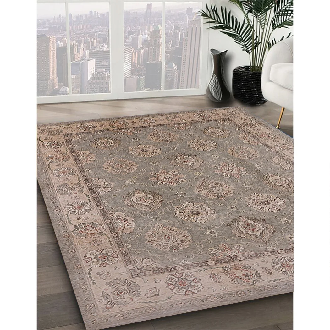 Ahgly Company Indoor Rectangle Mid-Century Modern Dark Almond Brown Oriental Area Rugs, 2' x 5'