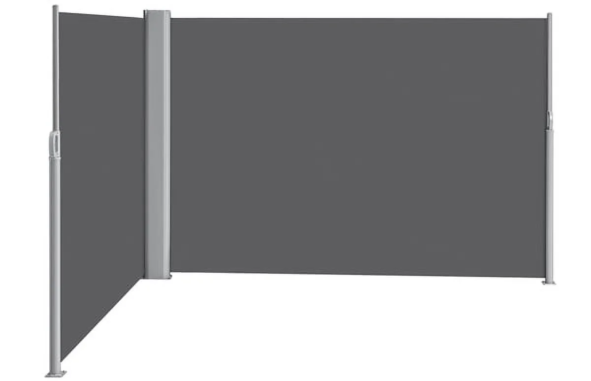 Yaheetech 19.7'L x 6' H Side Awning Double Retractable Screen for Privacy Patio Garden,Dark Gray