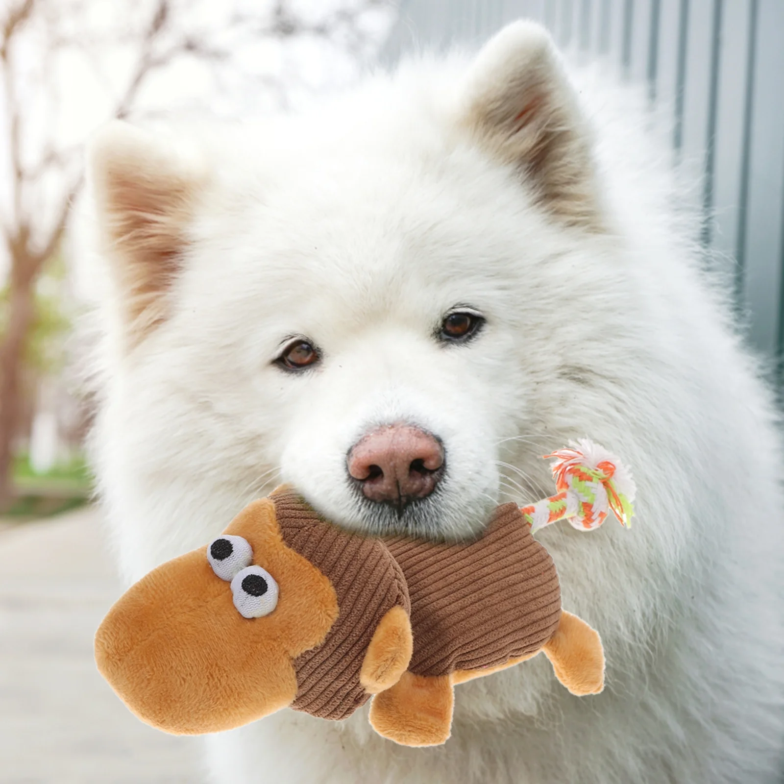 NUOLUX Pet Dog Biting Playthings Plush Monkey Dog Biting Toys Christmas Monkey Chewing Toys