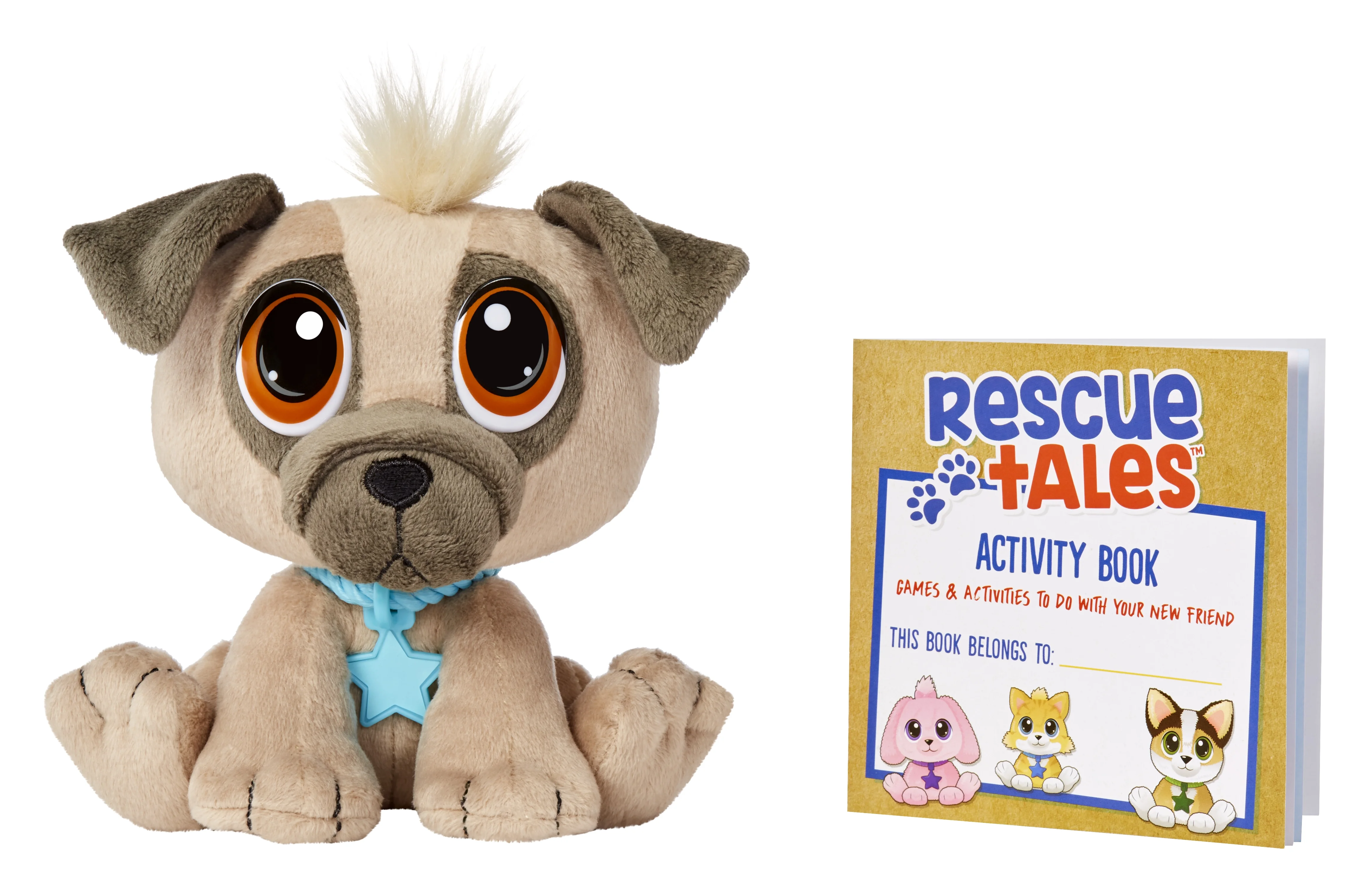 Little Tikes Rescue Tales Babies Pug Plush Toy with Collar, Tag, Doghouse, Stickers, Activities | Ages 3+