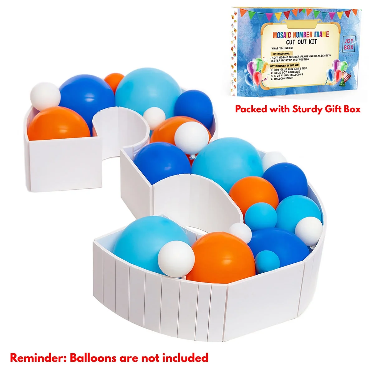 Number Balloon,Marquee Numbers 3 Pre-Cut Kit Cardboard Light Up Mosaic Numbers for Balloons Foam Board for 3th Birthday Giant Backdrop Boy Girl Party Anniversary Decorations