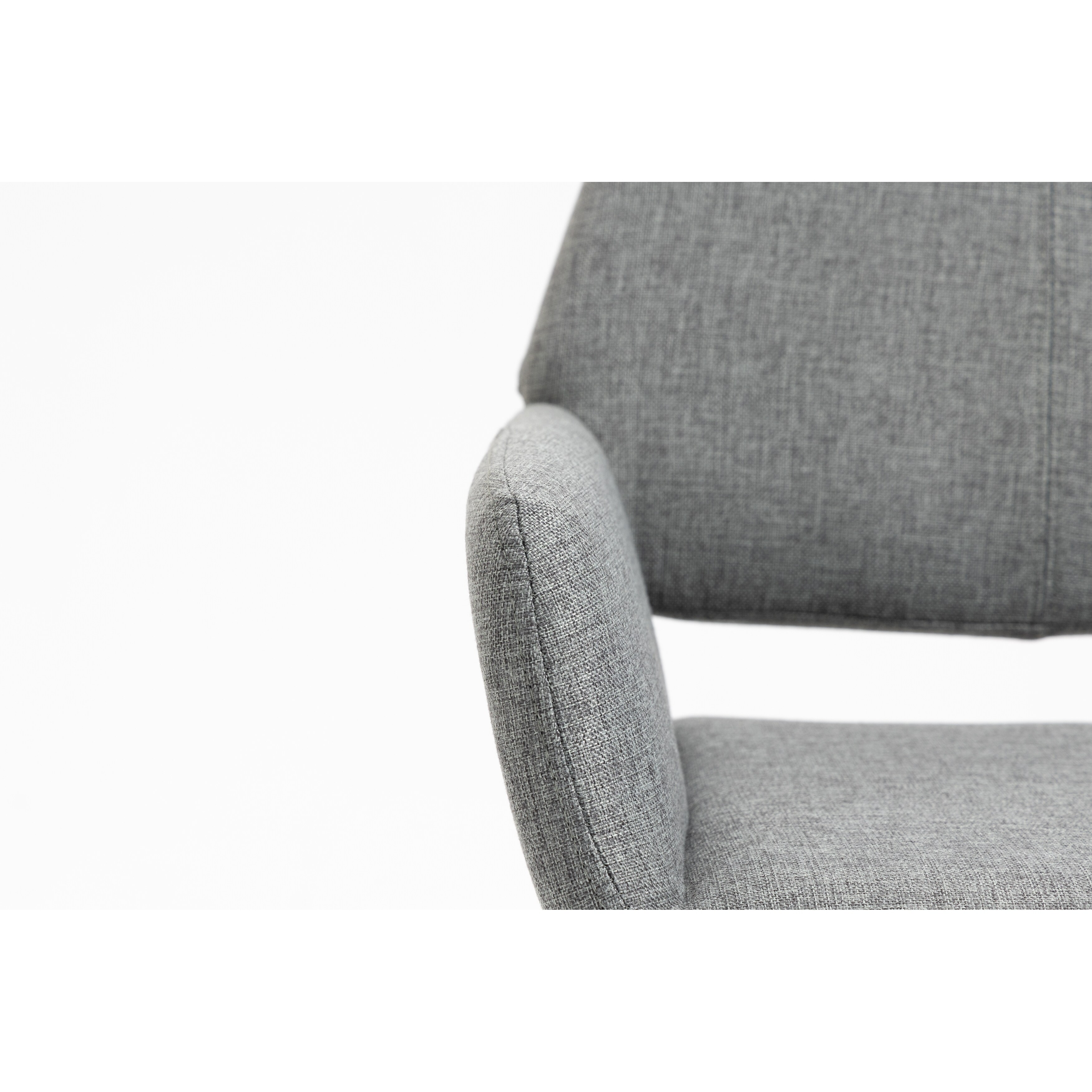 Kahomvis Modern Open Back Upholstered Dining Chair with Wood Legs gray Upholstered Mid-Century Modern