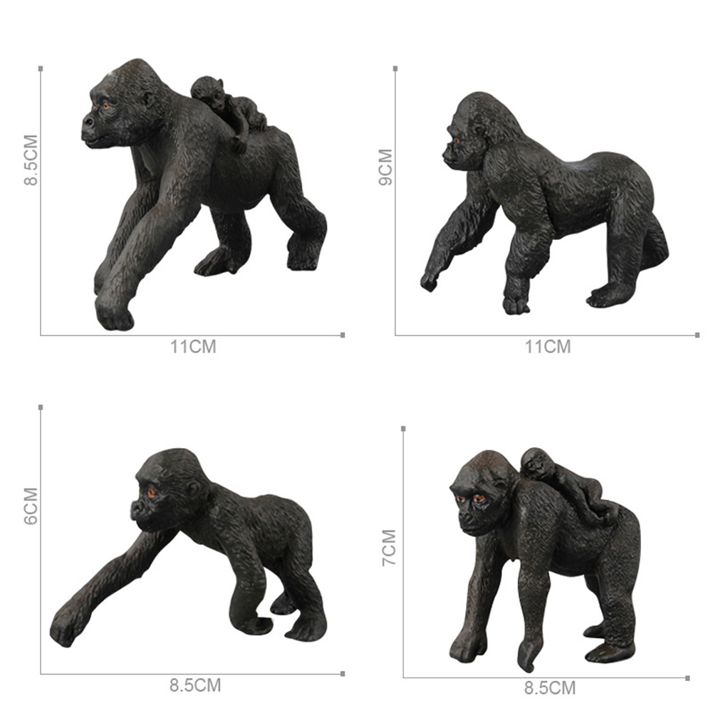 Shulemin Simulation Gorilla Wild Animal Action Figure Solid Model Educational Kids Toy