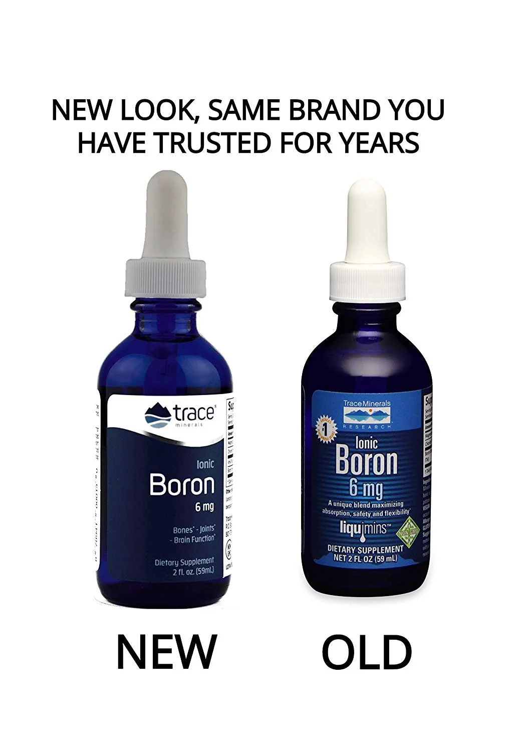 Trace Minerals Liquid Ionic Boron, 6mg, 2 oz (Pack of 2)