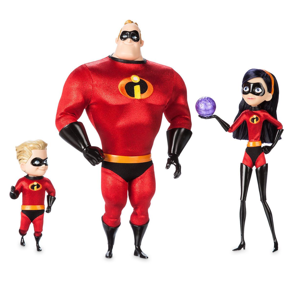 Disney / Pixar Designer Collection PIXAR Animation Studios Series Mr. Incredible, Violet, & Dash Doll Set