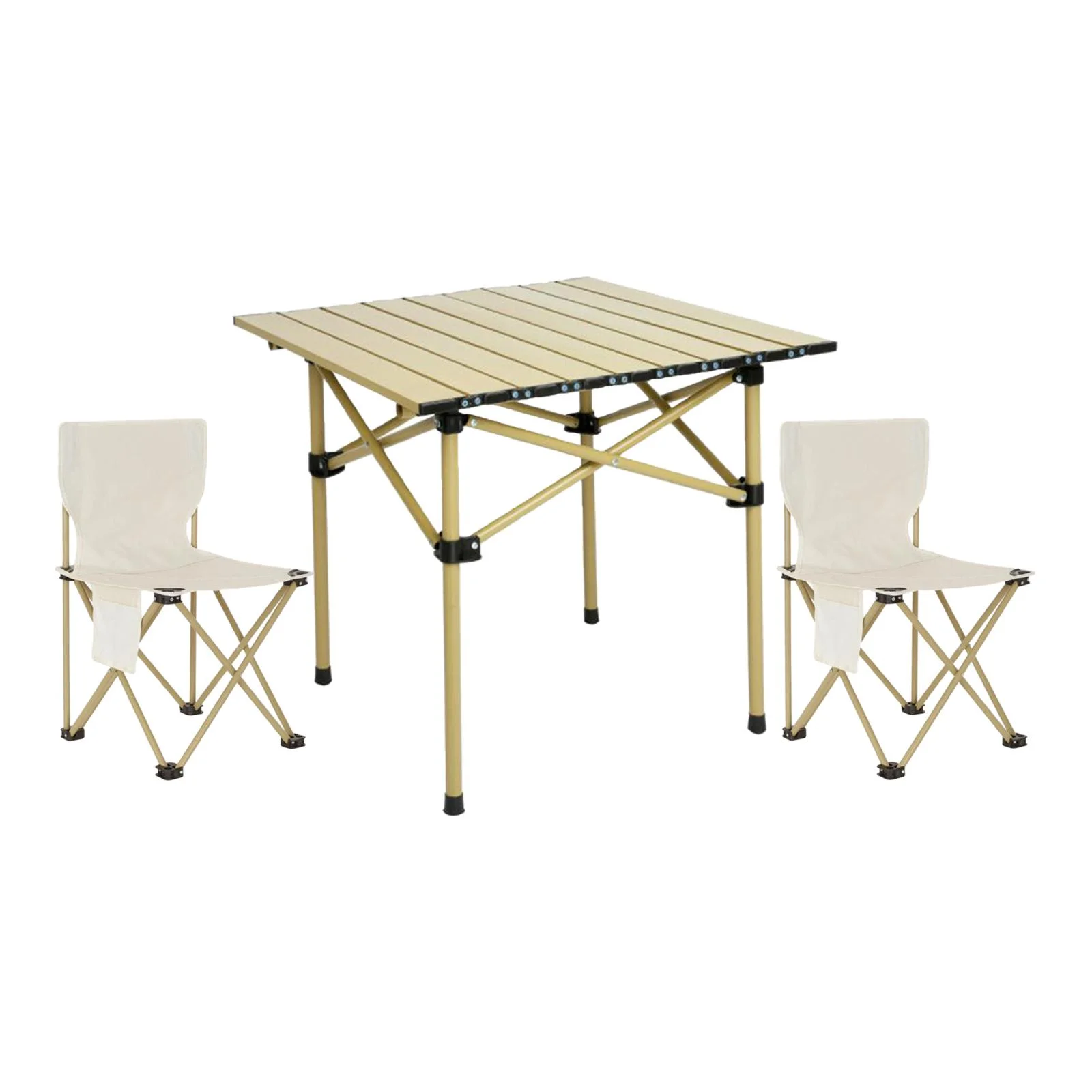 Camping Folding Table Chairs Set, Coffee Table Oxford Mat Chair Beach Table Portable Side Table for Backpacking Outdoor Yard Backyard Garden