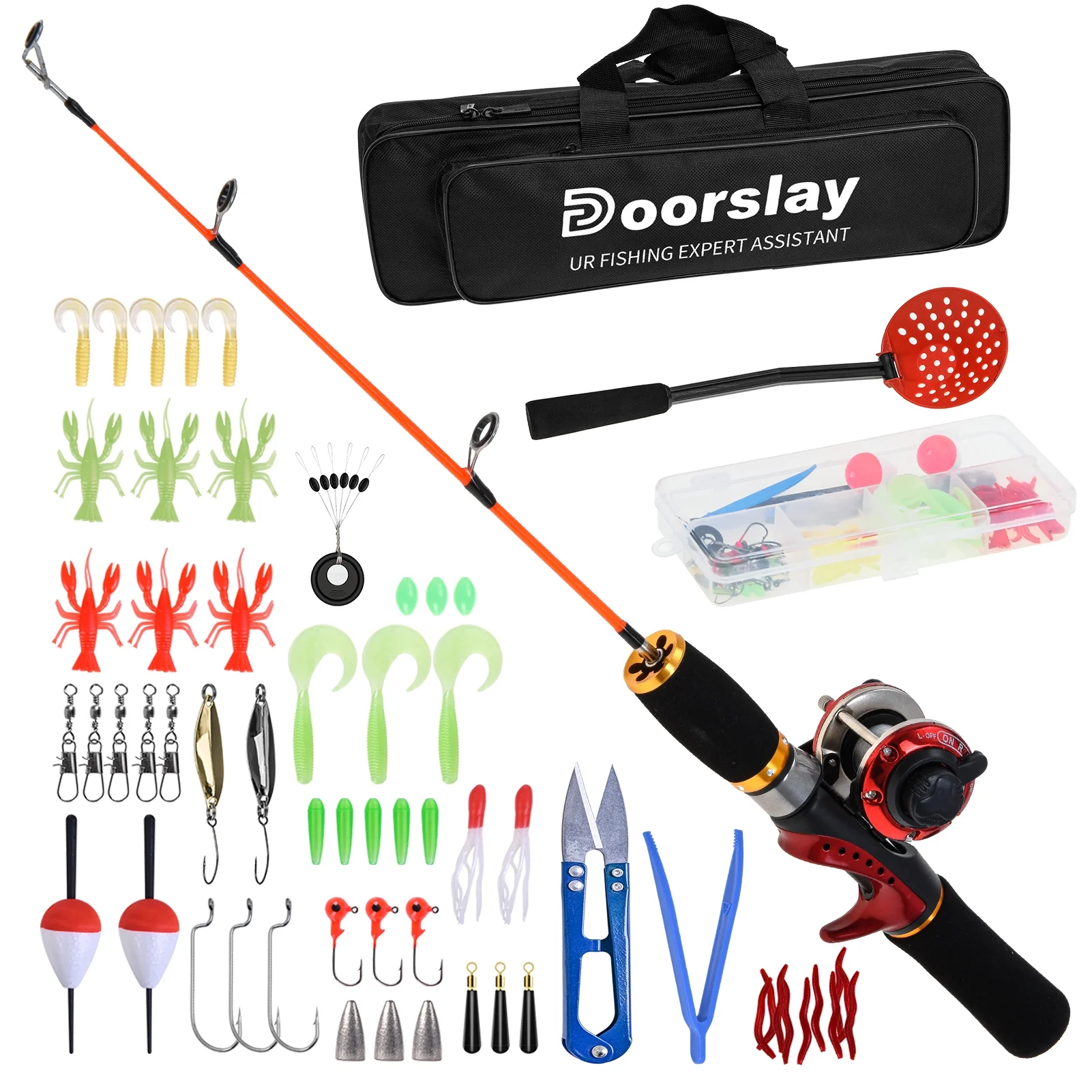 Doorslay Ice Fishing Rod Reel Combo Kit with Carry Bag - All You Need for a Successful Ice Fishing Trip