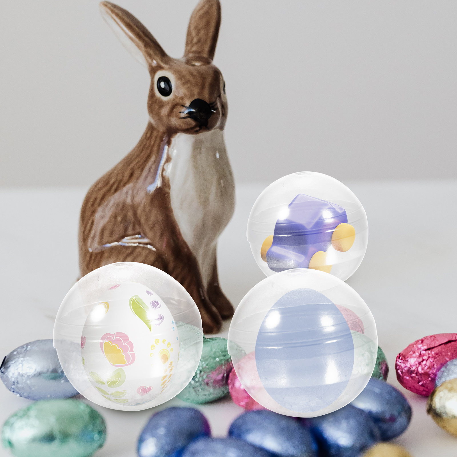 100 pcs  Plastic Transparent Balls Multi-purpose Twisted Round Balls Clear Fillable Grab Balls