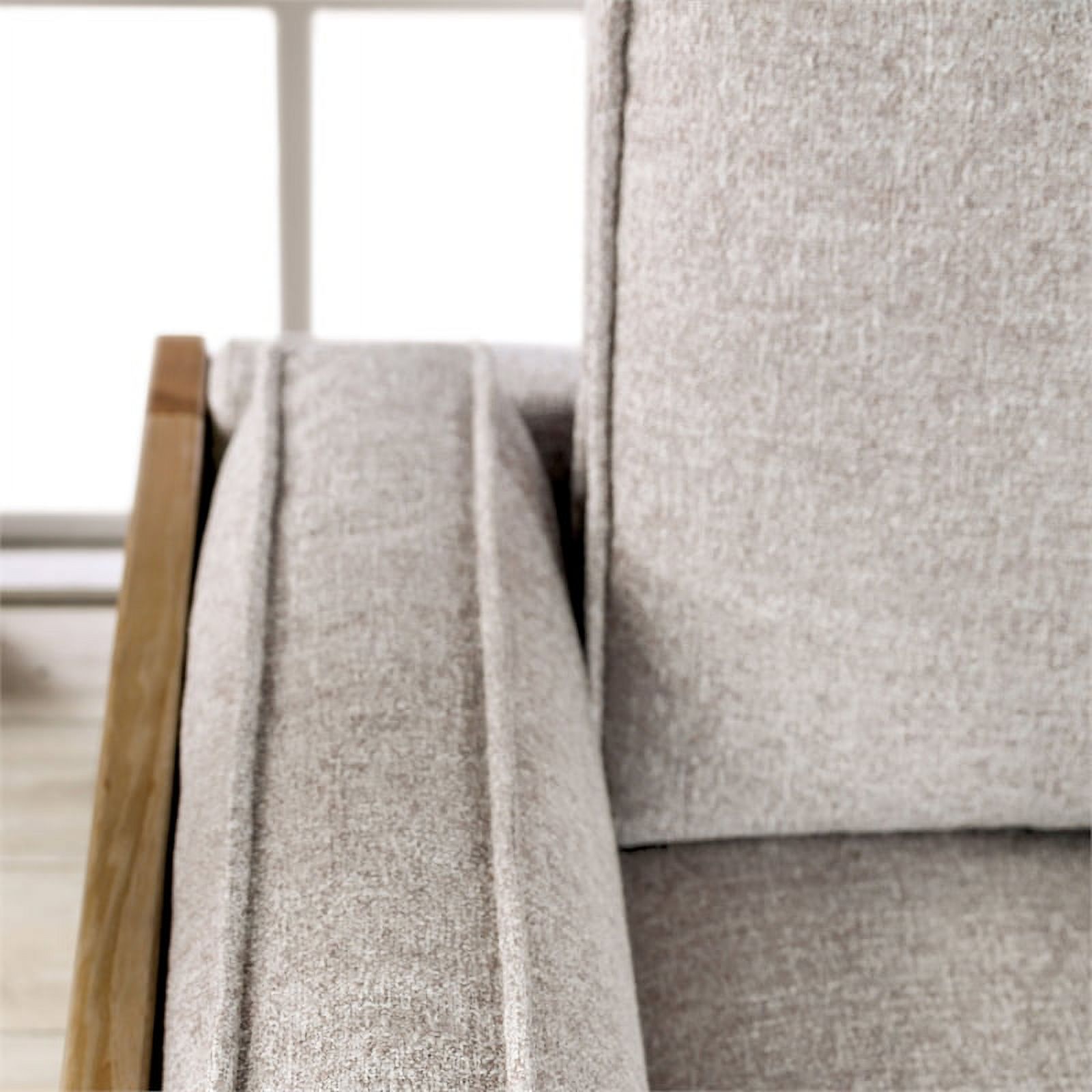 Bowery Hill Fabric Upholstered 2-Piece Sofa Set in Light Brown