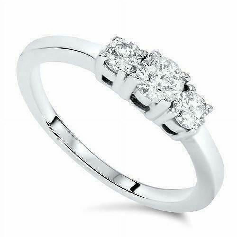 1/4 ct Three Stone Diamond Engagement Womens Anniversary Ring 14k White Gold