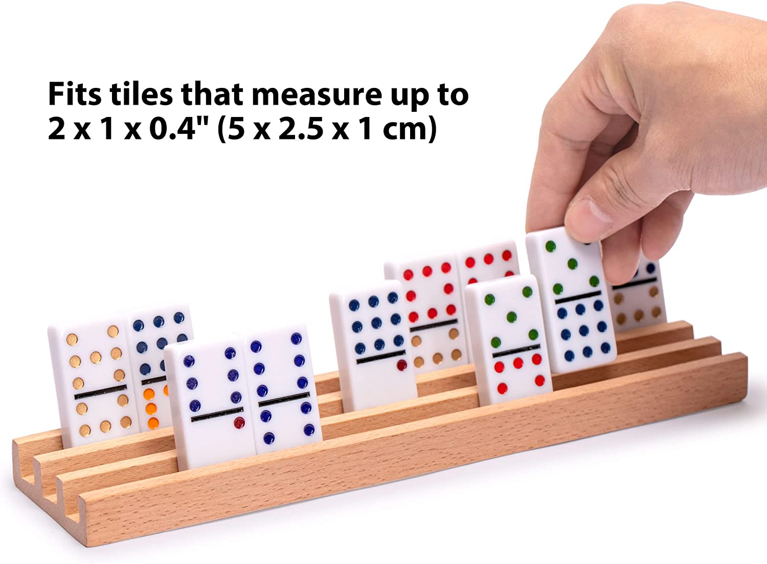 Premium Beechwood Domino Racks/Trays - Set of 4