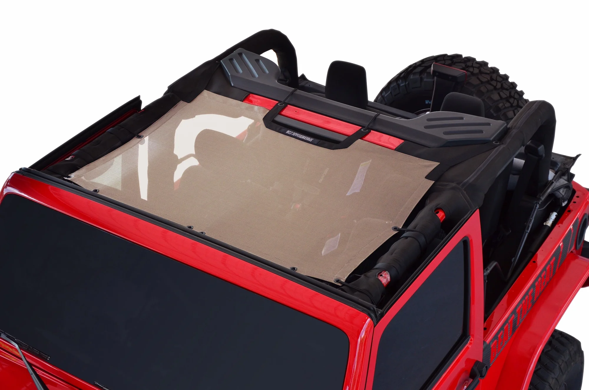 SPIDERWEBSHADE Jeep Wrangler JKini Mesh Shade Top Sunshade UV Protection Accessory USA Made with 5 Year Warranty for Your JK 2-Door and JKU 4-Door (2007-2017)