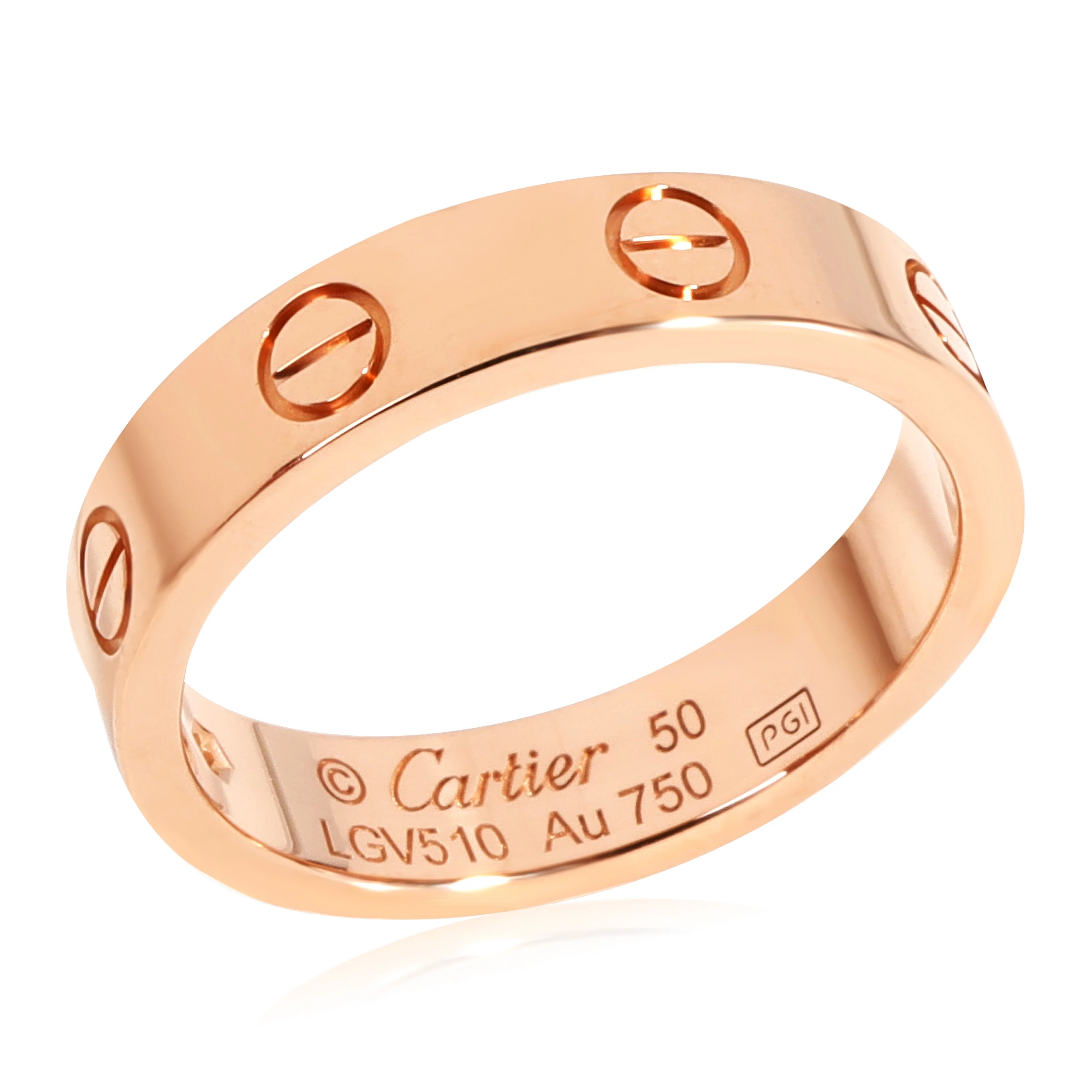 Cartier LOVE Wedding Band 1 Diamond, 18k Rose Gold 0.02 CTW Pre-Owned