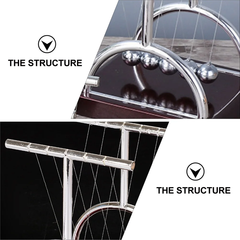 2pcs Newtons Cradle Desktop Pendulum Science Motion Swing Newtons Laws Desk Ornament Size