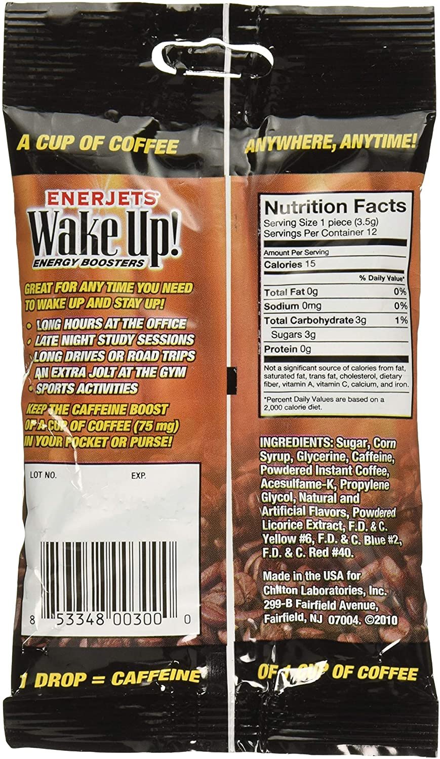 Enerjets Wake Up Energy Booster Drops, Hazelnut Creme - 12 Drops/Pack-12 Pack