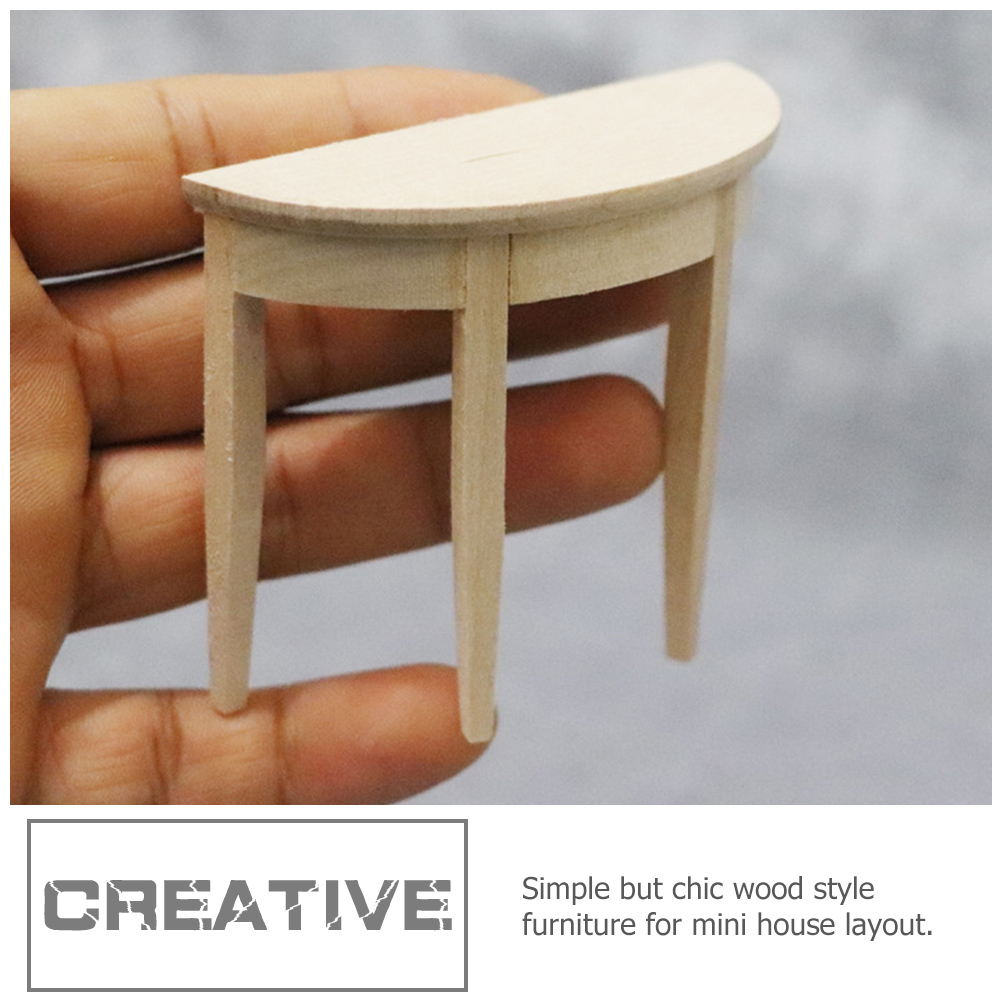 Simulation Table Toy Furniture Miniature Wooden Desk Miniature Houses Kit Miniature Entry Table Mini Table Figurines