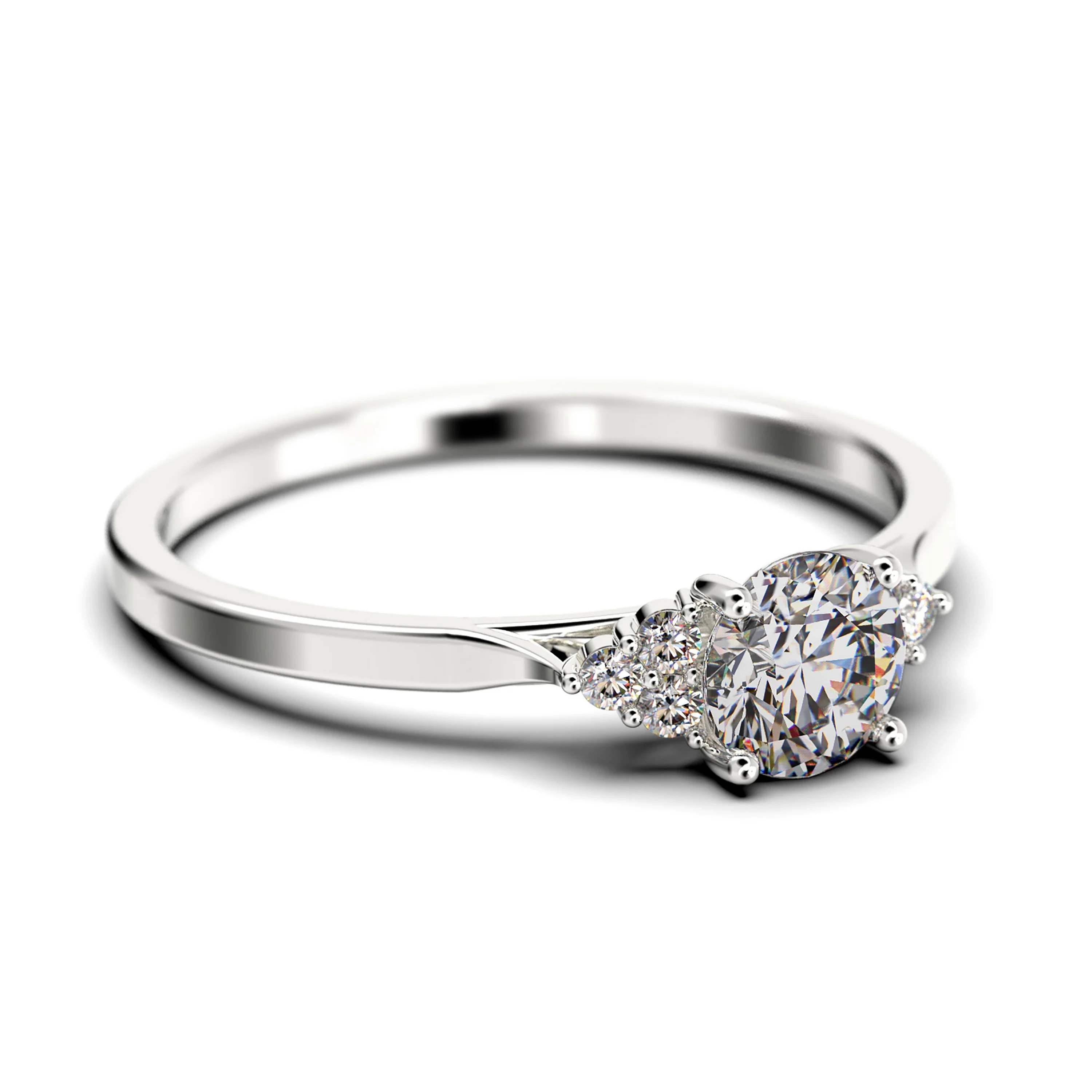 Dazzling Minimalist 1.25 Carat Round Cut, Affordable Diamond Moissanite Engagement Ring, Wedding Ring in 925 Sterling Silver With 18k White Gold Plating Gift For Her, Promise Ring, Anniversary Ring