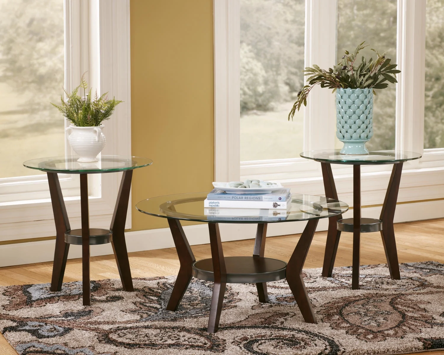 Signature Design by Ashley Contemporary Fantell Table (Set of 3)  Dark Brown