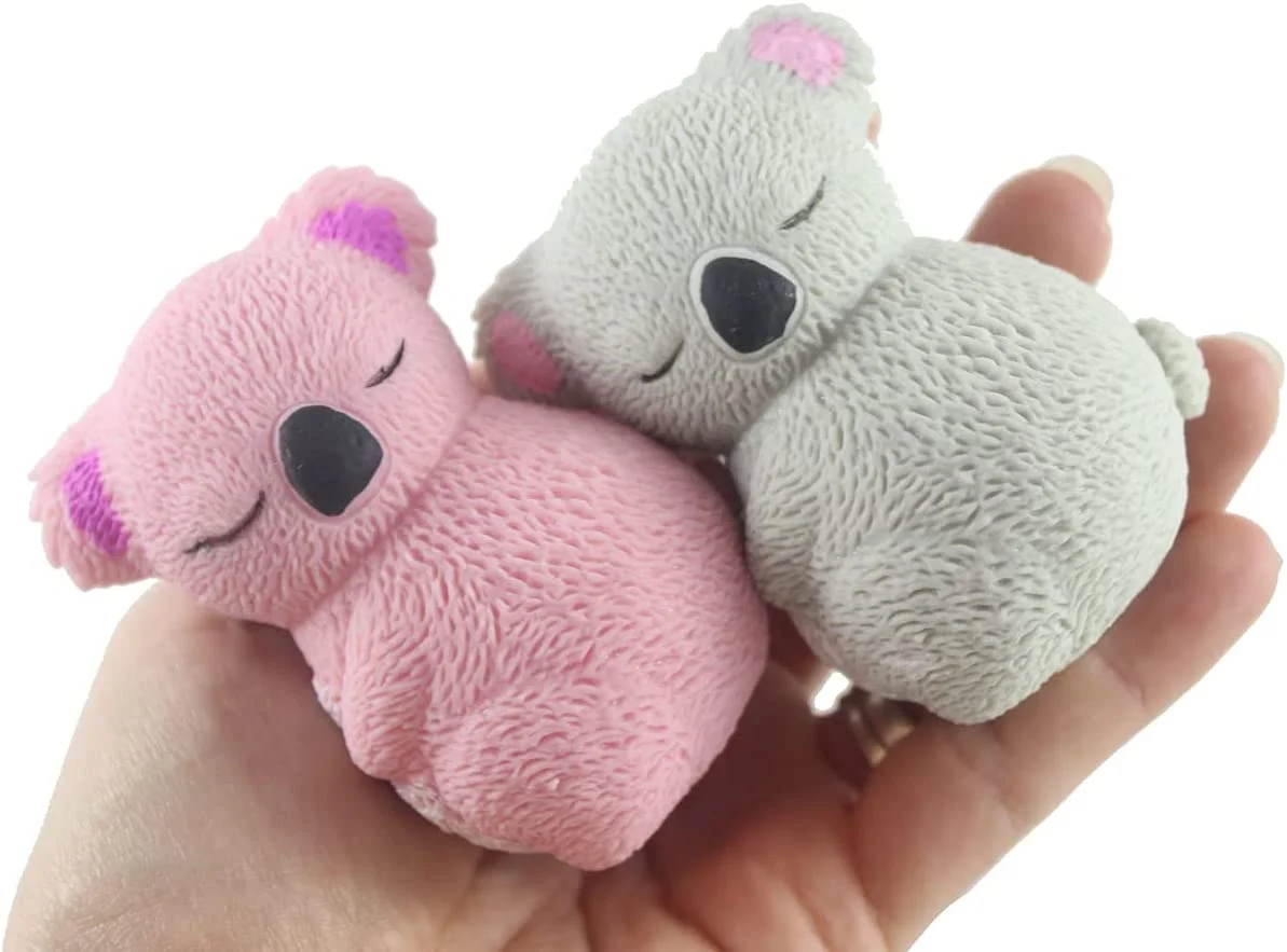 Set of ALL 3 COLOR Koala Soft Cream Doh Filled Stress Ball - Squishy Gooey Squish Sensory Squeeze Balls - Koala Bear Lover Gift