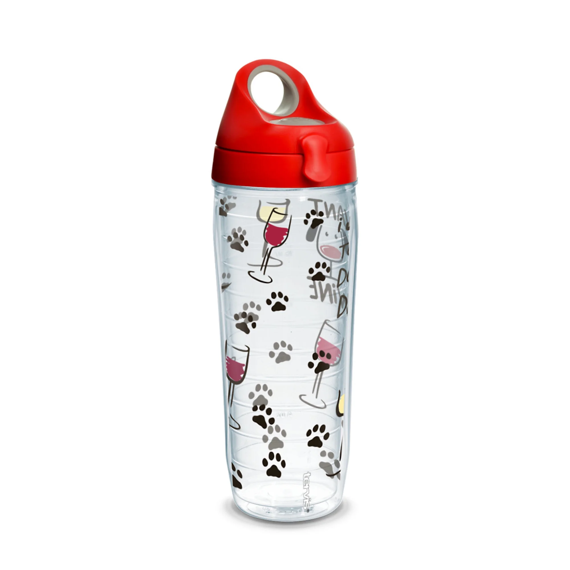 Project Paws I Just Want to Rescue Dogs & Drink Wine 24 oz Water Bottle with lid, 2 Pack