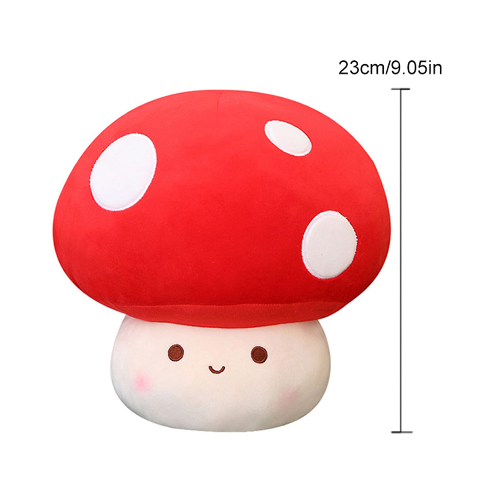 Cute Mushroom Shaped Plush Toy Reversible Soft Cartoon Stuffed Doll for Kids Adults Birthday Gift