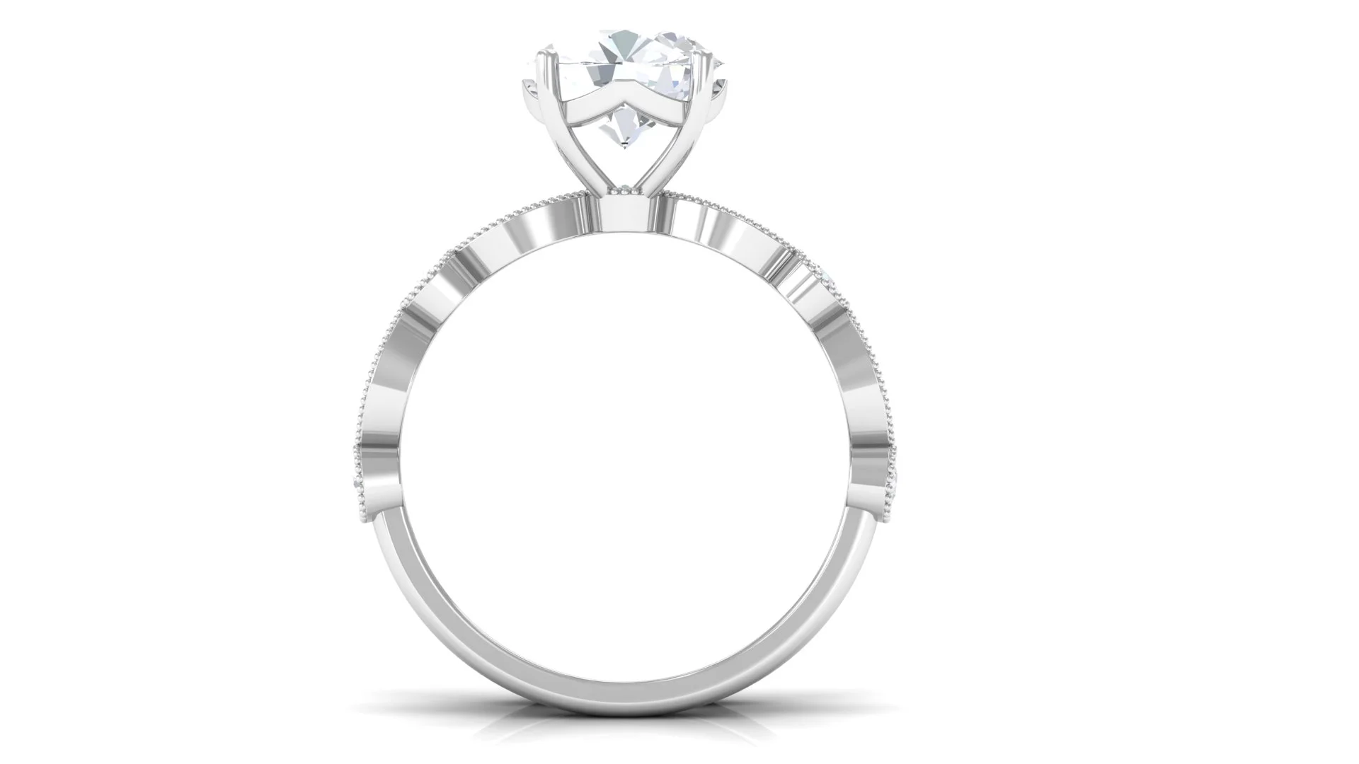 Wedding Ring Set with Moissanite for Women (4 Carat, D-VS1 Grade Certified), 925 Sterling Silver, US 8.50