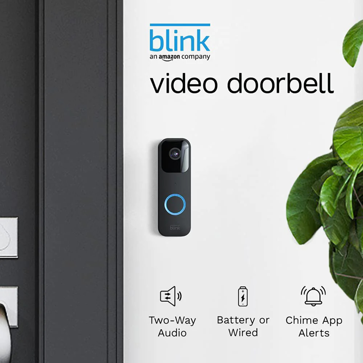 Introducing Blink Video Doorbell | Two-Way Audio, HD Video, Motion and Chime App Alerts and Alexa Enabled ? Wired or Wire-Free (Black)