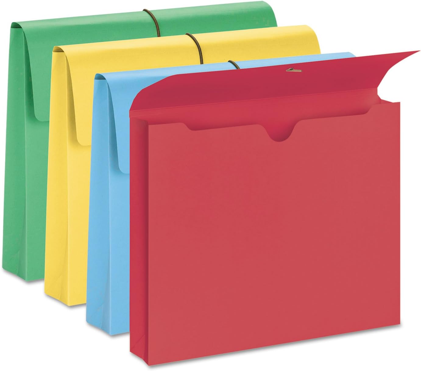 77251 2-Inch Exp Wallet Elastic Cord Letter Blue/Green/Red/Yellow 50/Box