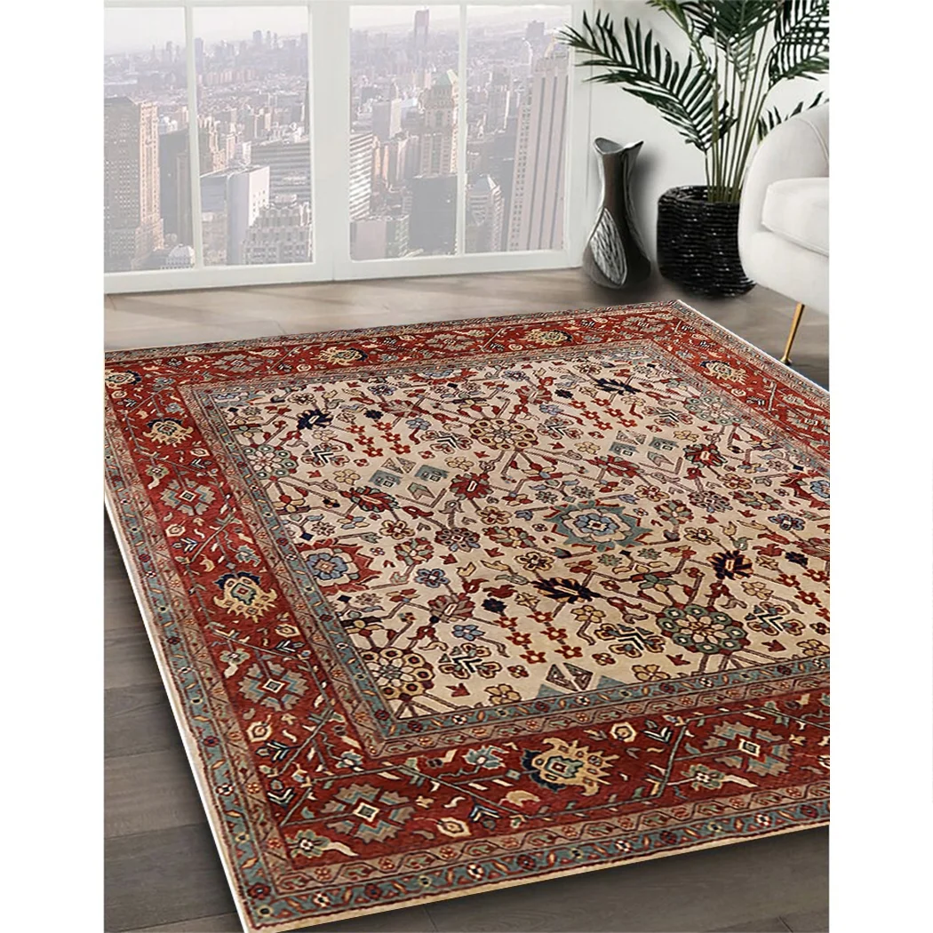 Ahgly Company Indoor Rectangle Mid-Century Modern Camel Brown Oriental Area Rugs, 2' x 3'