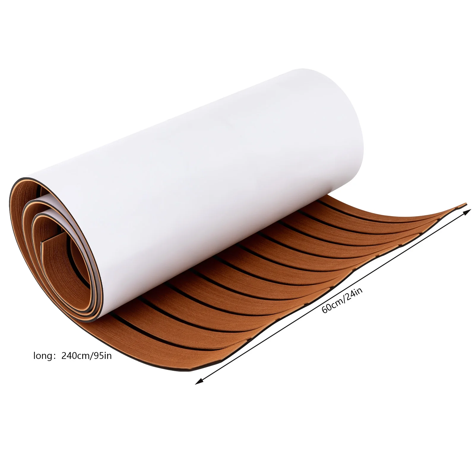 YIYIBYUS Boat Flooring EVA Foam Decking Sheet Faux Teak Mat Marine Carpet Non-Slip Self-Adhesive Mat for RV Yacht Kayak Brown