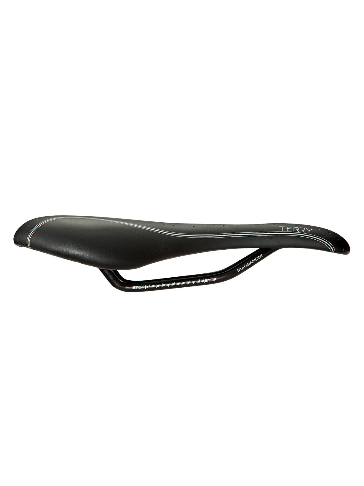 Terry FLX Gel Women's Bike Saddle - Black Leather - Flexible & Comfortable - Black