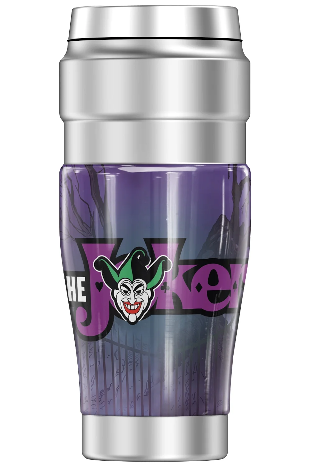 Batman Joker Arkham THERMOS STAINLESS KING Stainless Steel Travel Tumbler, Vacuum insulated & Double Wall, 16oz