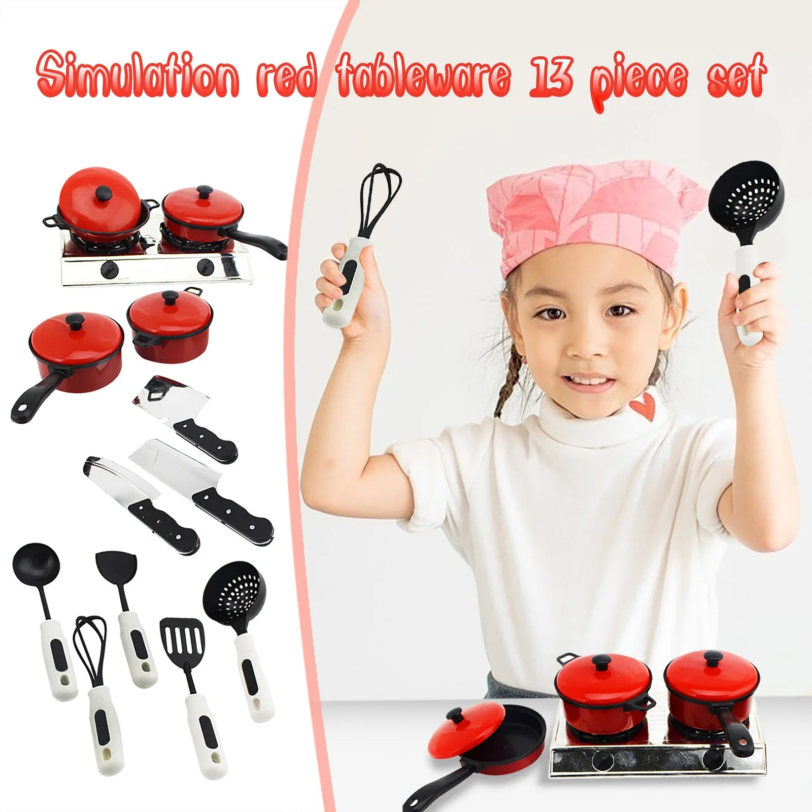 Jophufed Kitchen Set For Toddlers 1-3 Christmas Clearance deals Kids Kitchen Toy 13Pcs/set Cookware with Play Food Toy Set Kitchen Pretend Play on Clearance