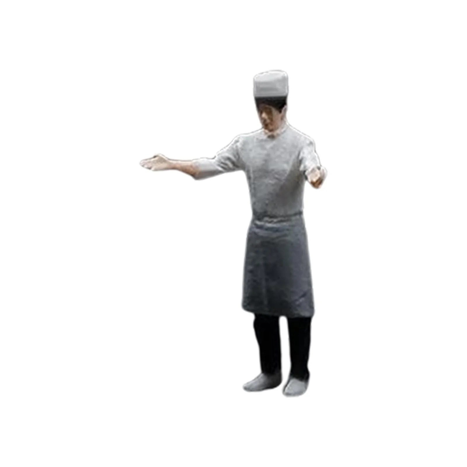 4Pcs Miniature Scene People Character Model Painted Figures for Indoor Dollhouse , BBQ Chef B