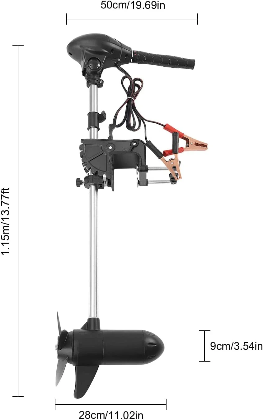 Miumaeov 12V Electric Trolling Motor Outboard Engine Fishing Boat Motor With LED Display