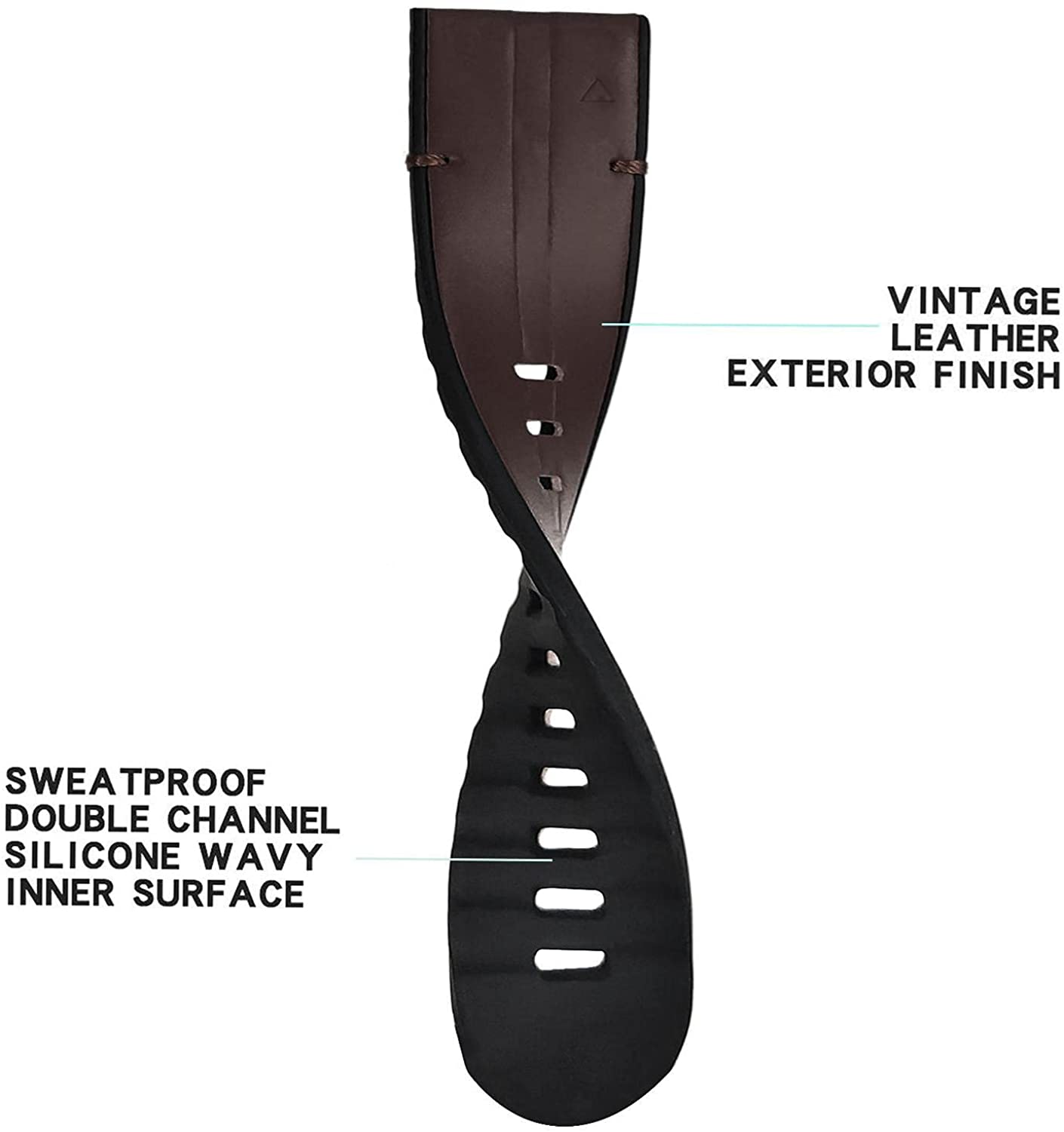 Abanen for Garmin Fenix 7X / Fenix 6X / Fenix 5X Watch Band, Quick Easy Fit 26mm Soft Genuine Leather Hybrid Silicone Sweatproof Wristband Strap for Fenix 5X Plus,Tactix Delta,Fenix 3,Enduro