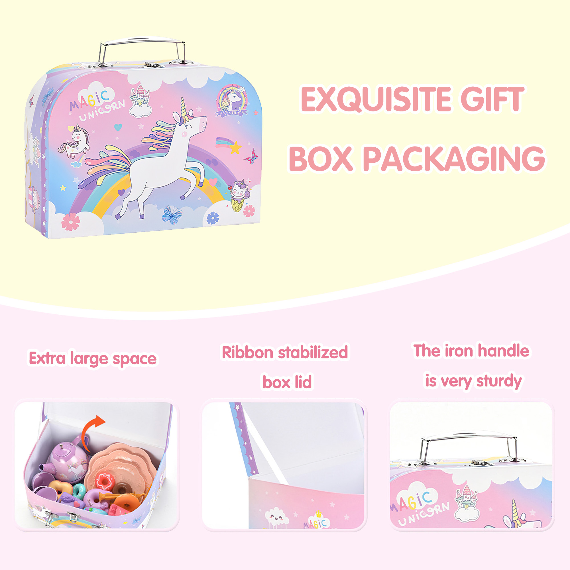 MKLZ Play Food for Girls Toys Ages 4-6,48-Pieces Toy Kitchen Set for Kids,Afternoon Tea Kitchen Toys for Girls