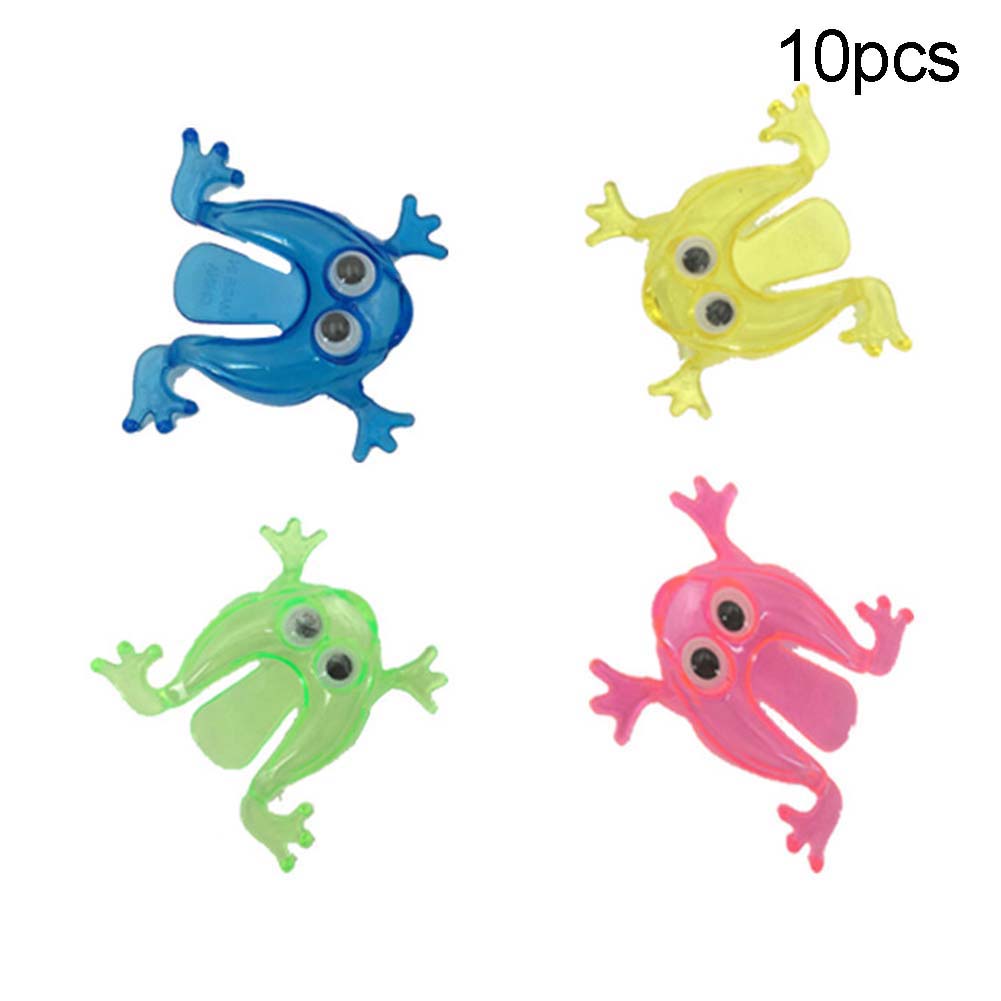 Sanwood 10Pcs Mini Jumping Frog Finger Pressing Desktop Game Kids Toy Gift Party Favors, Classic Toys