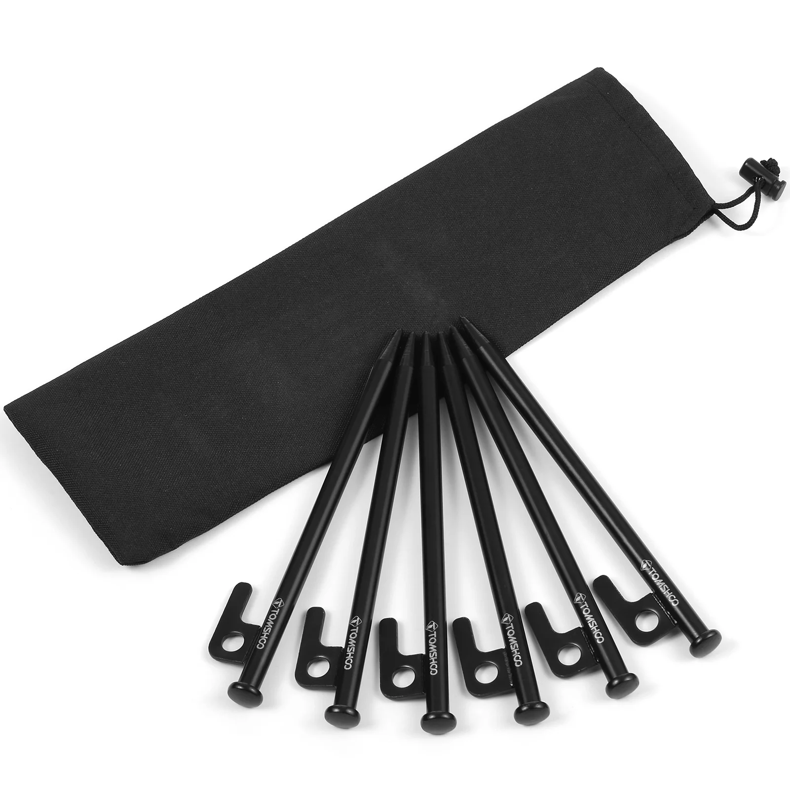 8 Inch /12 Inch Tent Pegs 6PCS Heavy Duty Steel Tent Stakes for Outdoor Camping Canopy Awning