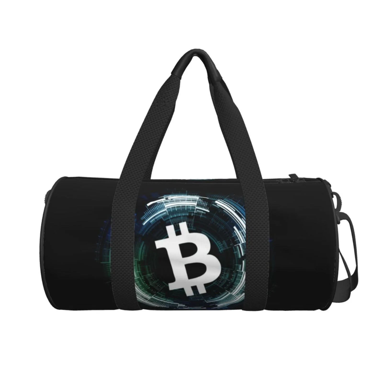 ZICANCN Cryptocurrency Blockchain Bitcoin Unisex Large Duffle Bag for Travel - Sports Tote Gym Bag Airplane Weekenders Bags for Women Men