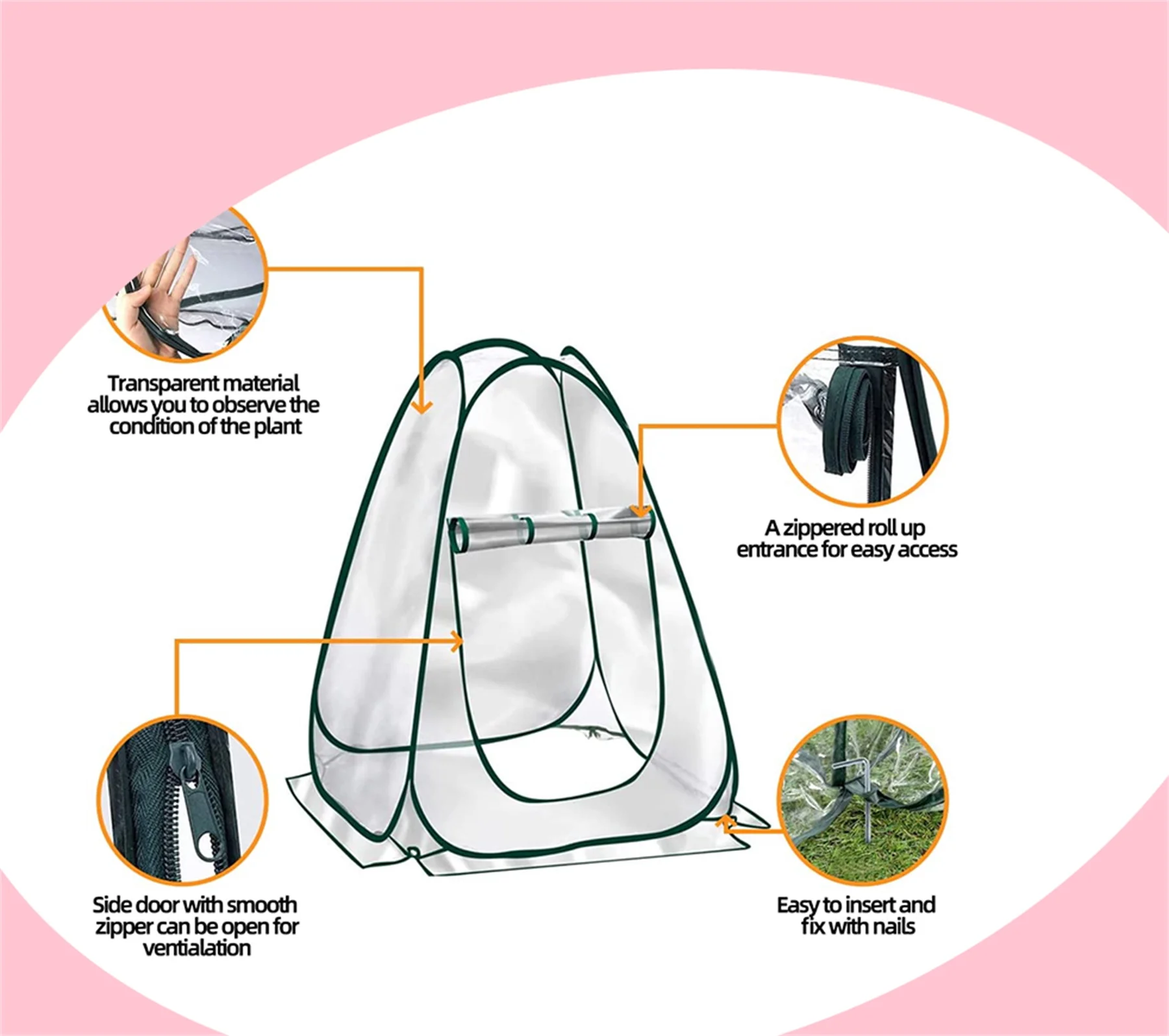 Mini Pop Up Greenhouse for Plant Outdoors Indoor